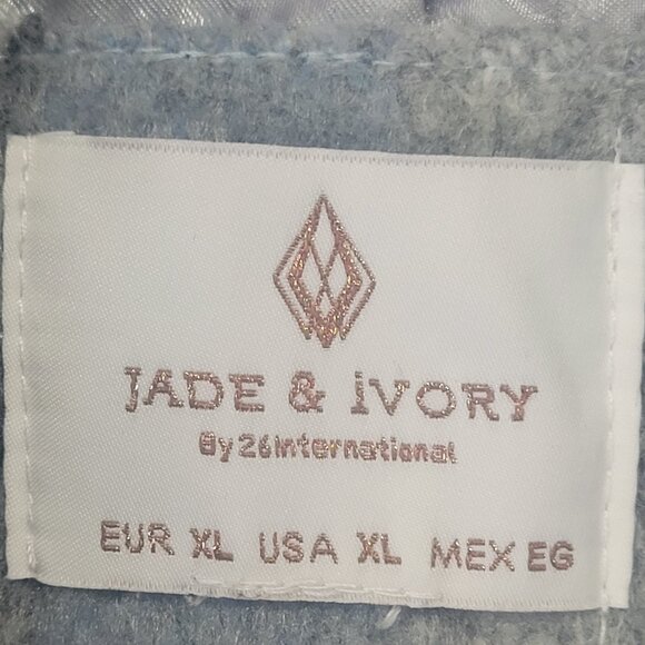 Jade & Ivory Blue and Gray Plaid Wool Blend Shacket with Pockets - XL - Picture 10 of 10